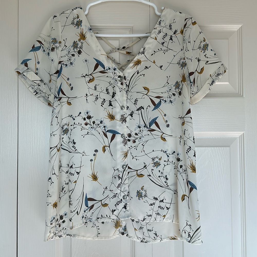 Floral Button-Up Blouse